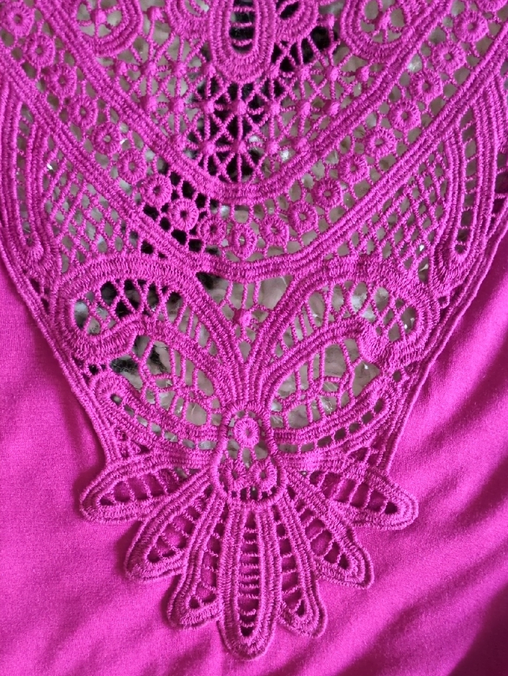 Apt. 9 Open-Front Cardigan Sweater with Lace Back. Size S. Magenta - Picture 5 of 8
